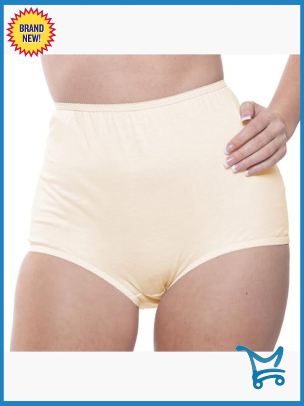 10-Pack Soft Cotton Full Coverage High Rise Brief Panties - Picture 6 of 6